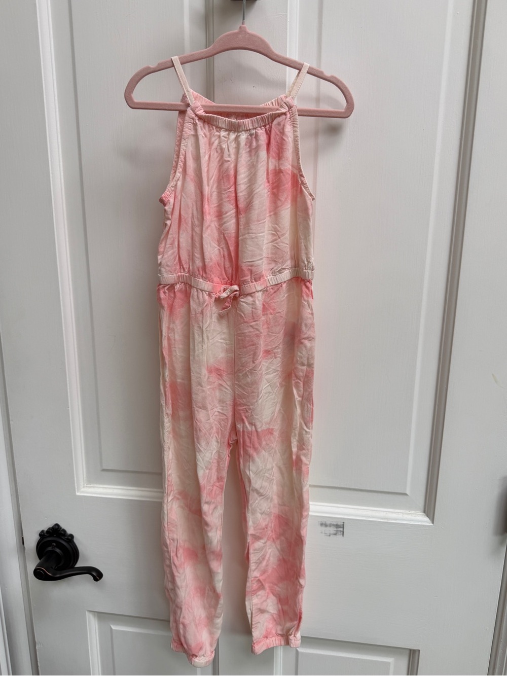 Old Navy Girls 4T Pink & Cream Tie-Dye Comfortable Sleeveless Jumpsuit